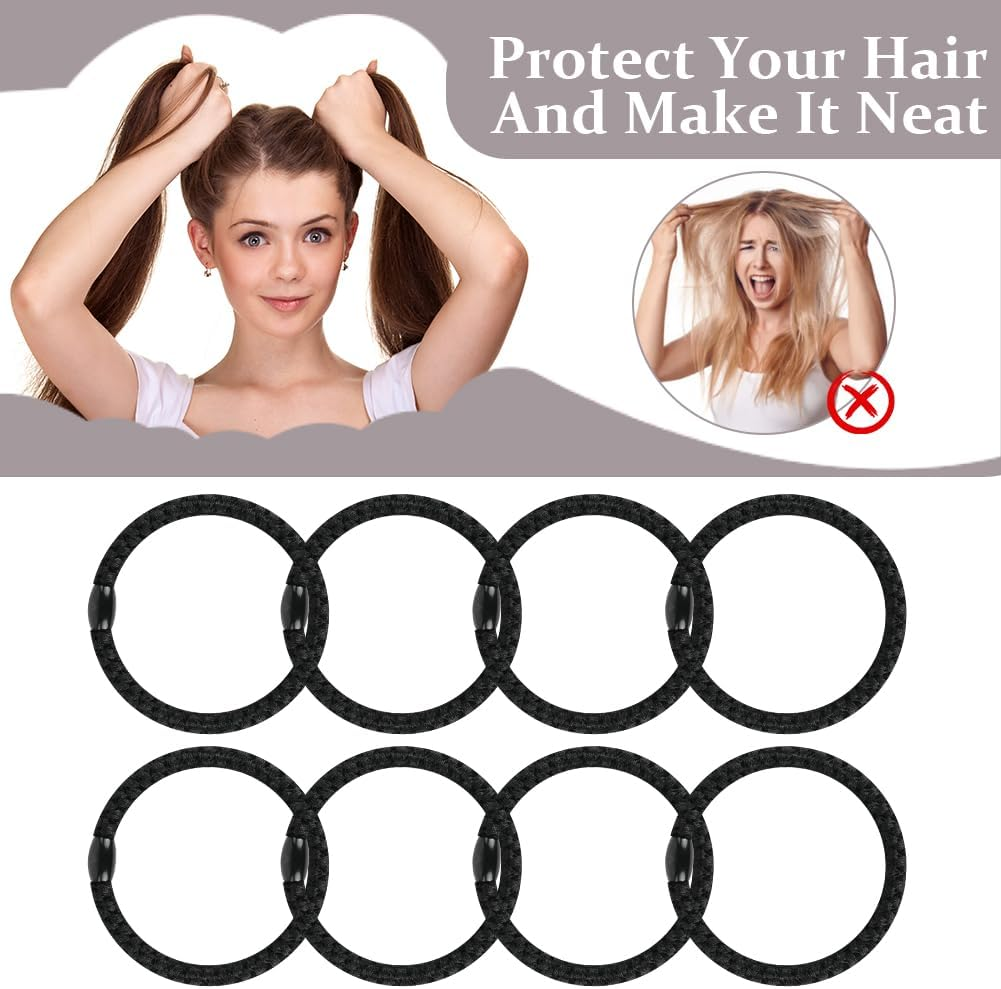 ACWOO Hair Bands, Hair Bobbles for Women and Girls, Elastic Braid Elastic, Cotton Bands for Thick Hair, Curly Hair, Long Hair, Short Hair and Wavy Hair, Pack of 8