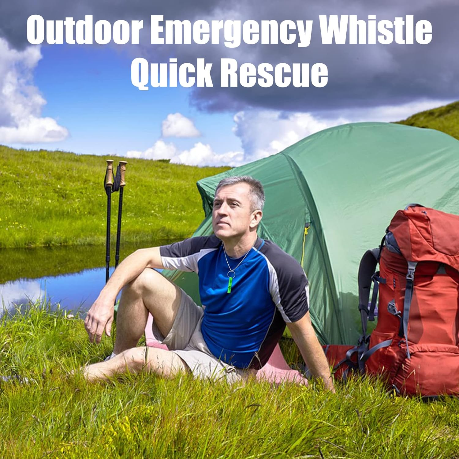 MIDELONG 6 Pcs Emergency Whistle with Key Chain, Aluminum Extra Loud Safety Survival Whistle Keychain for Outdoor Sports Camping Hiking Boating Hunting, 6 Colors image number 3