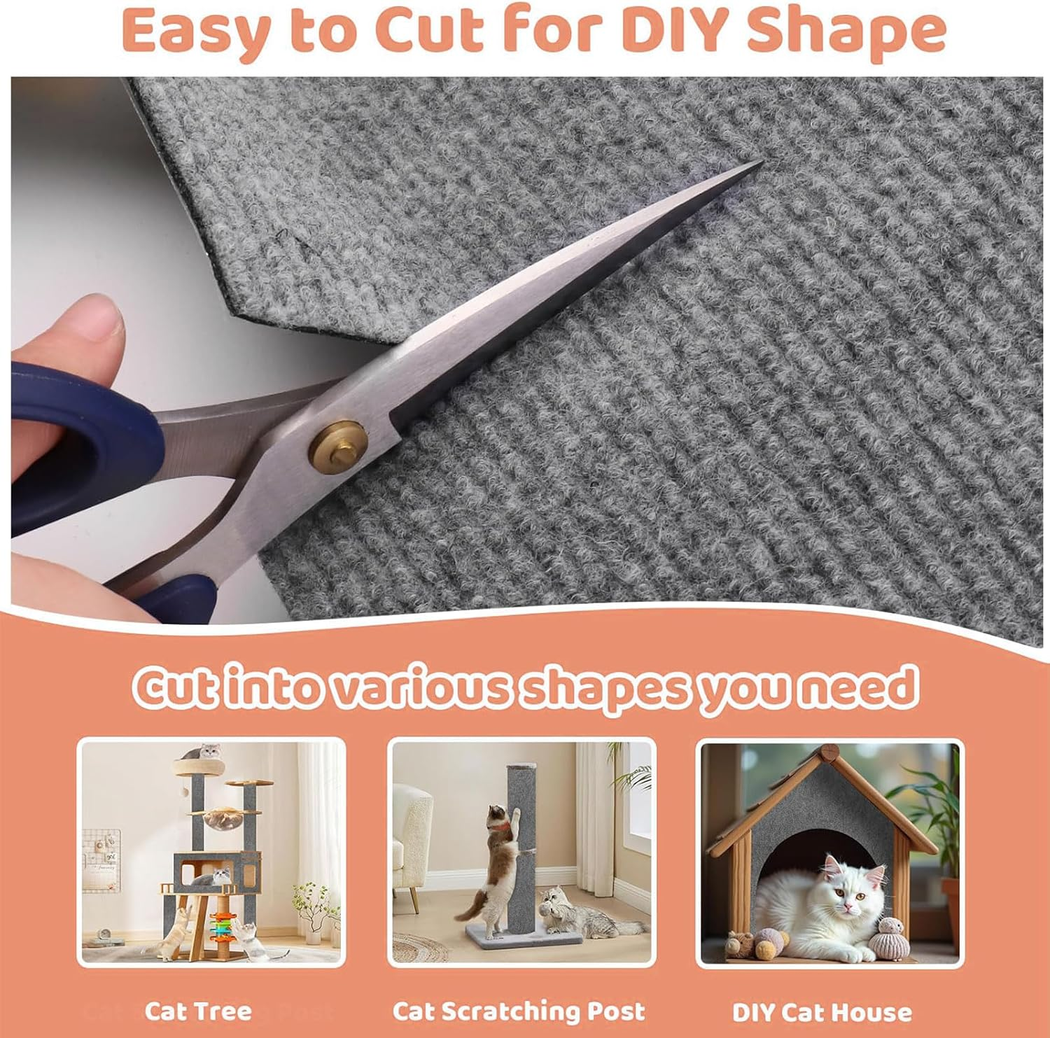 Lyvixora Cat Scratch Furniture Protector Mat, Self-Adhesive Couch Protector, anti Scratch Post Carpet image number 5