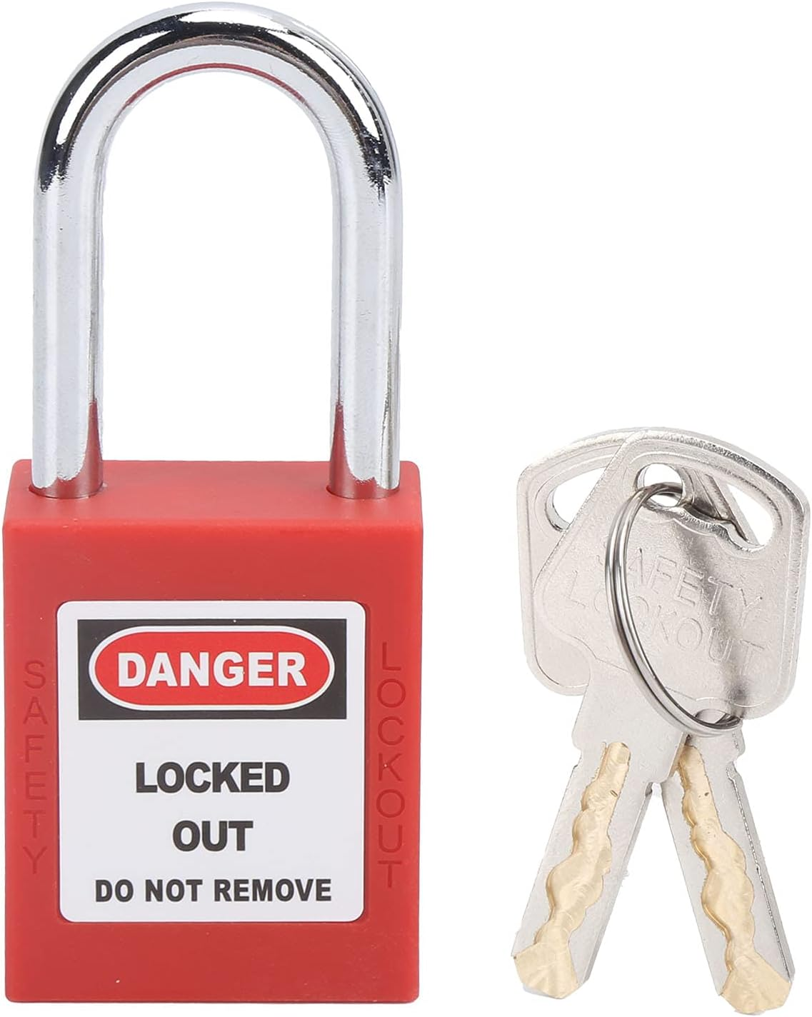Lockout Tagout Padlock, anti Skid Design, 6 Special Shaped Billiard Lock Cores, with Writable Label for Equipment Maintenance image number 6
