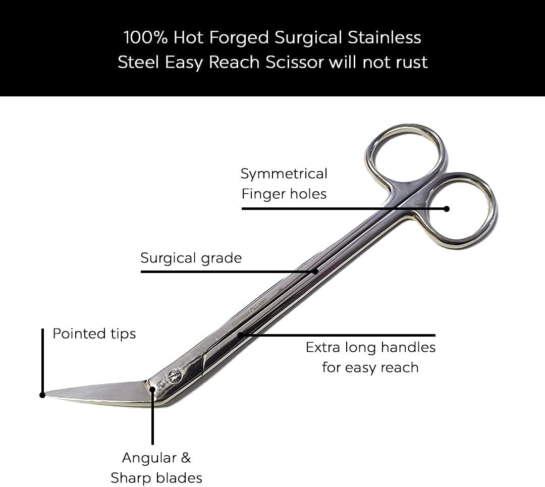 Long Handled Toenail Scissors and Clippers Perfect for Thick Toe Nails for Men Women Elderly and Seniors Easy Reach Handle Unique Design Ergonomic Cuticle Scissor