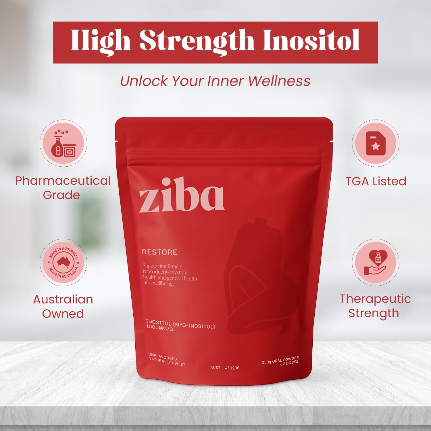 High Strength Inositol 1000Mg TGA Listed Pharmaceutical Grade Powder 250G - 4000Mg per Serving 2 Month Supply | PCOS, Hormone Balance, Insulin Resistance | Non-Gmo, Gluten Free, Vegan image number 5