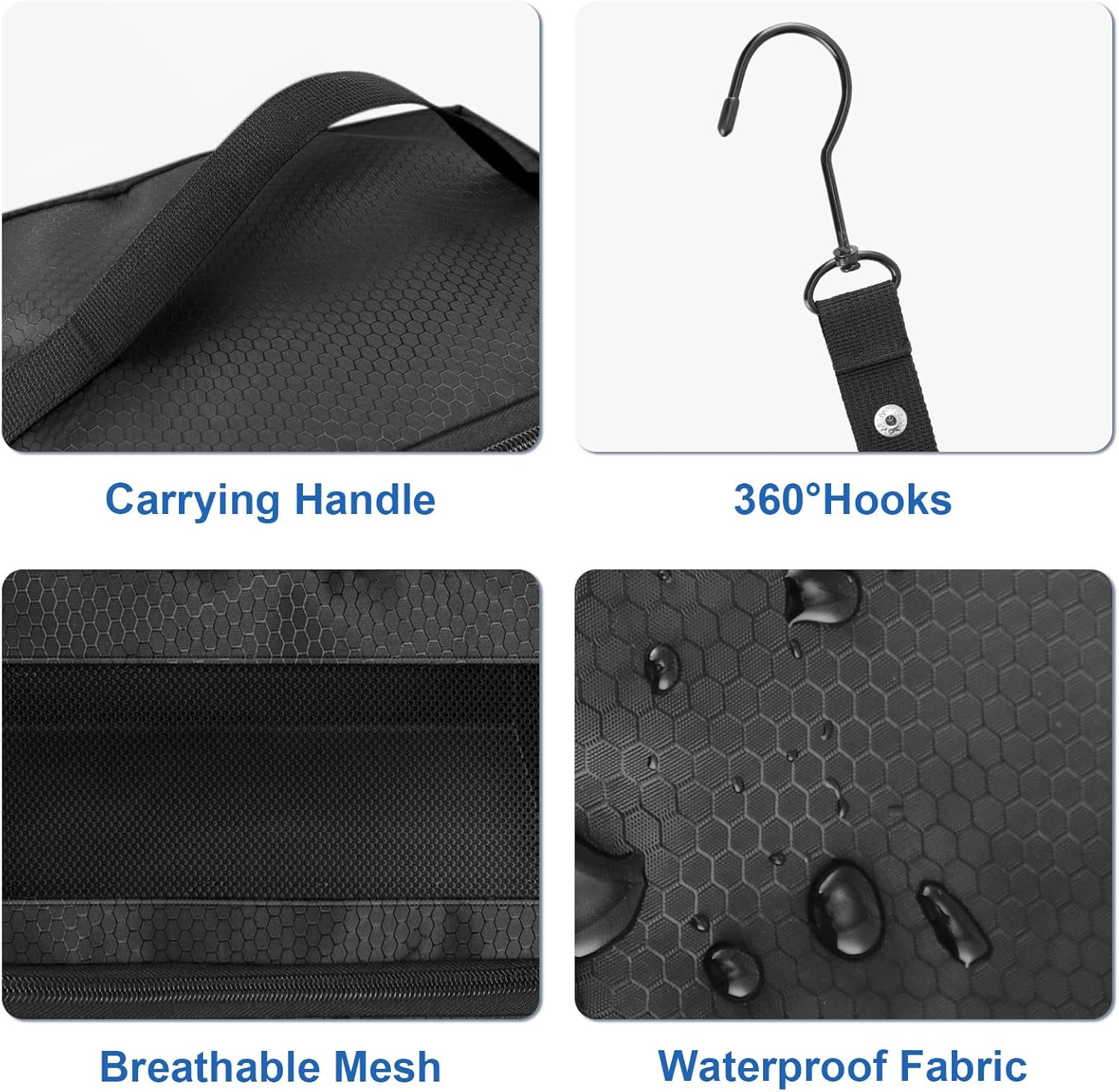 Suitcase Organizer, Travel Luggage Organizer Portable Hanging Travel Shelves Collapsible Hanging Packing Cubes for Carry on Suitcase, Black-M, Medium, Modern image number 6