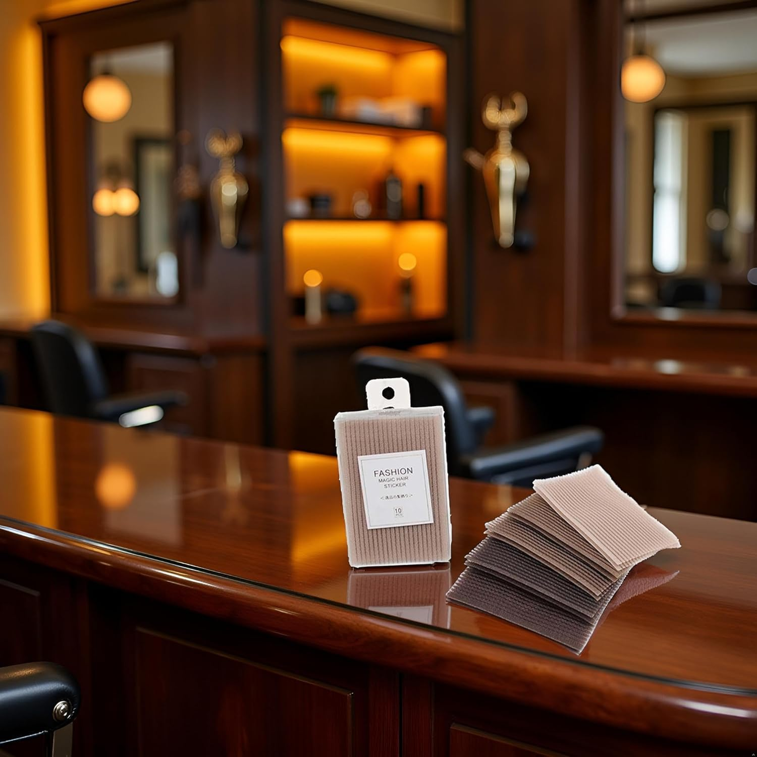 10 Pcs Coffee Bangs Posts, Square Plastic Paste Hair Pads, Easy-To-Use Hair Styling Tools and Grippers for Barbers, Hair Accessories image number 2