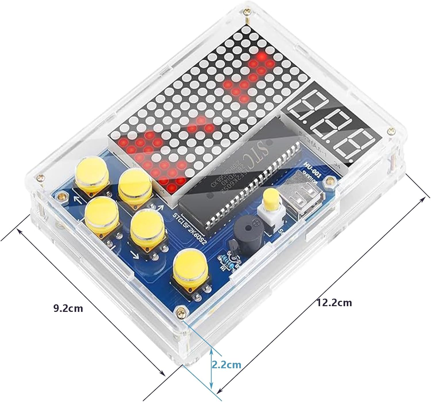 1 X DIY Game Console Handset with Acrylic Casing, DIY Soldering Electronic Building Kit, Game Console with Four Games Soldering Kit for Soldering and Science Education, Fun Soldering Learning Set. image number 4