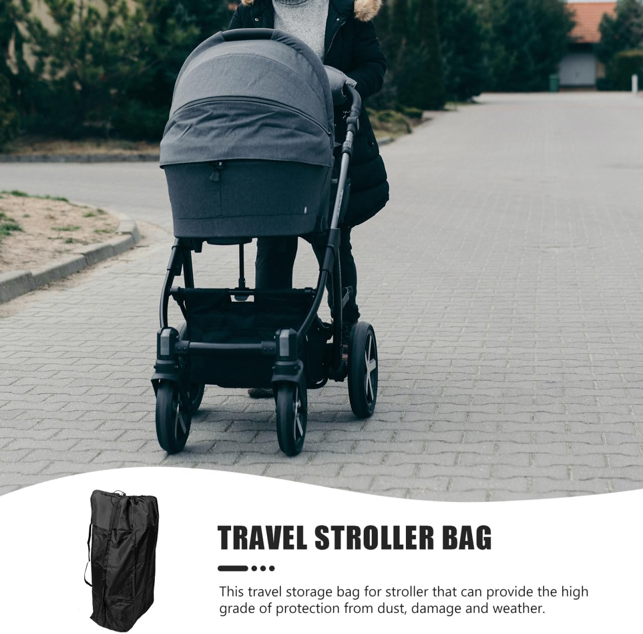 Ibasenice 2Pcs Stroller Travel Bag Pram Bag for Airplane Stroller Cover Umbrella Double Stroller Auto Accessories Stroller Carrying Bag Stroller Bag Nylon Baby Cart Rack Storage