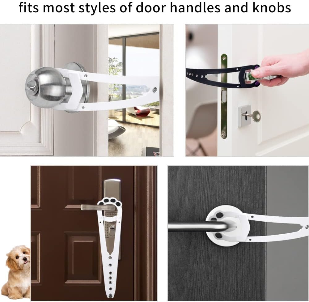 Cat Door Latch, Pack of 2 Adjustable Cat Door Alternative, Stronger Flex Door Stopper Door Locks for Pets, Keeps Dogs and Baby Away from Cat Litter Tray and Food image number 2