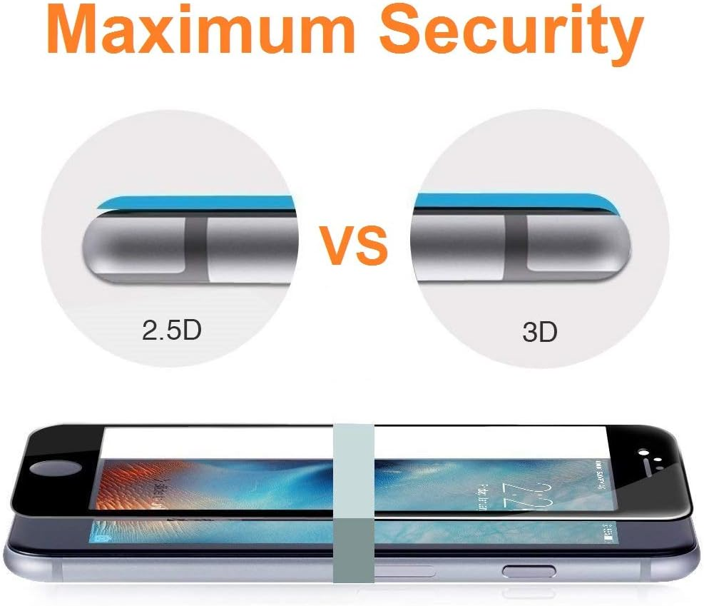 Pack of 2 3D Tempered Glass Screen Protectors for ZTE Nubia Focus 5G - Focus 2 - Music - Music 2, Black, Screen Protector 9H+ Hardness, Anti-Scratch Oil Bubbles, Full Protection, 3D, 4D, 5D image number 6