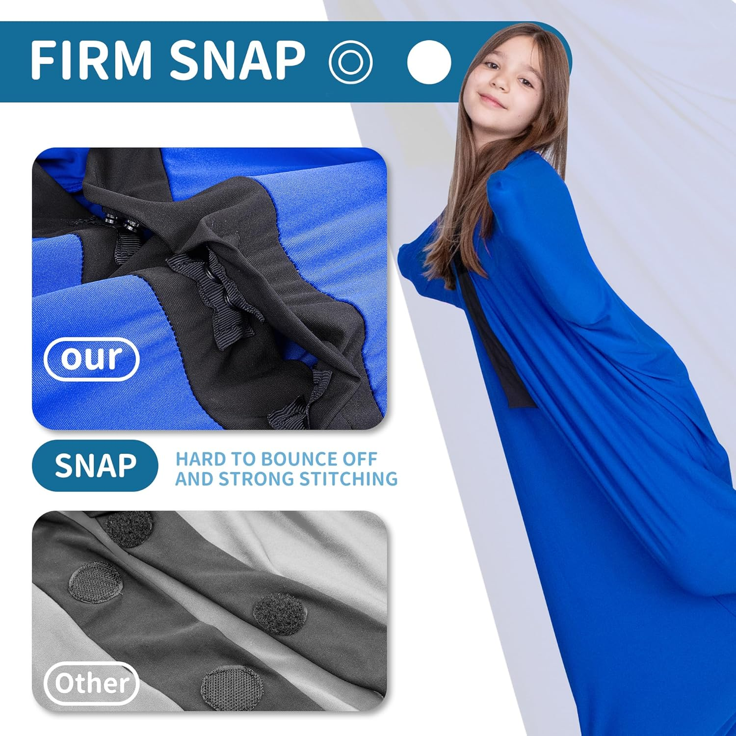 OUTREE Sensory Body Sock for Kids, Full Body Sock Provides Deep Pressure Input, Relaxing Sensory Toys for Autistic Children with a Carrying Bag (Medium 47''&times;27'' Blue) image number 2