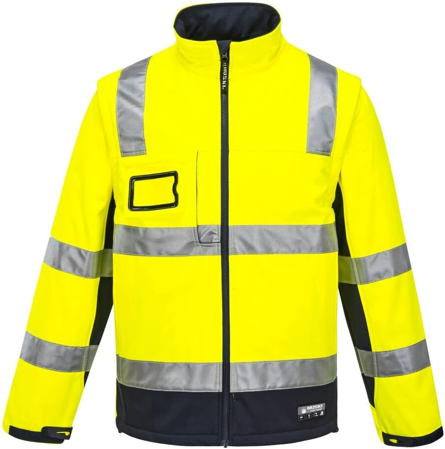 Huski K8074 High Visibility Reflective Chassis 2-In-1 Softshell Jacket Railway Orange, Medium image number 3