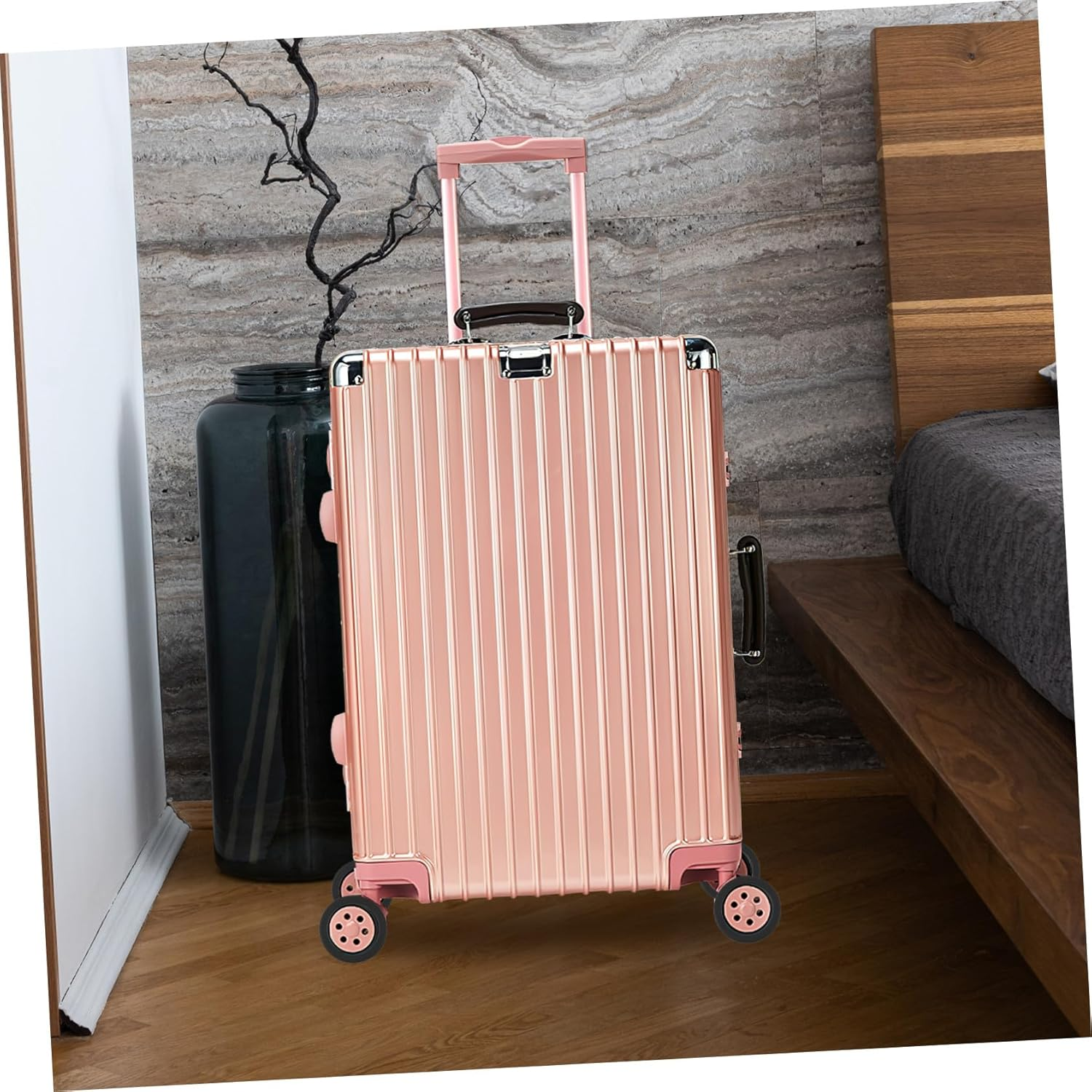 KONTONTY 8Pcs Rubber Suitcase Wheel Protectors Luggage Wheel Covers for Travel Suitcase Protectors image number 5
