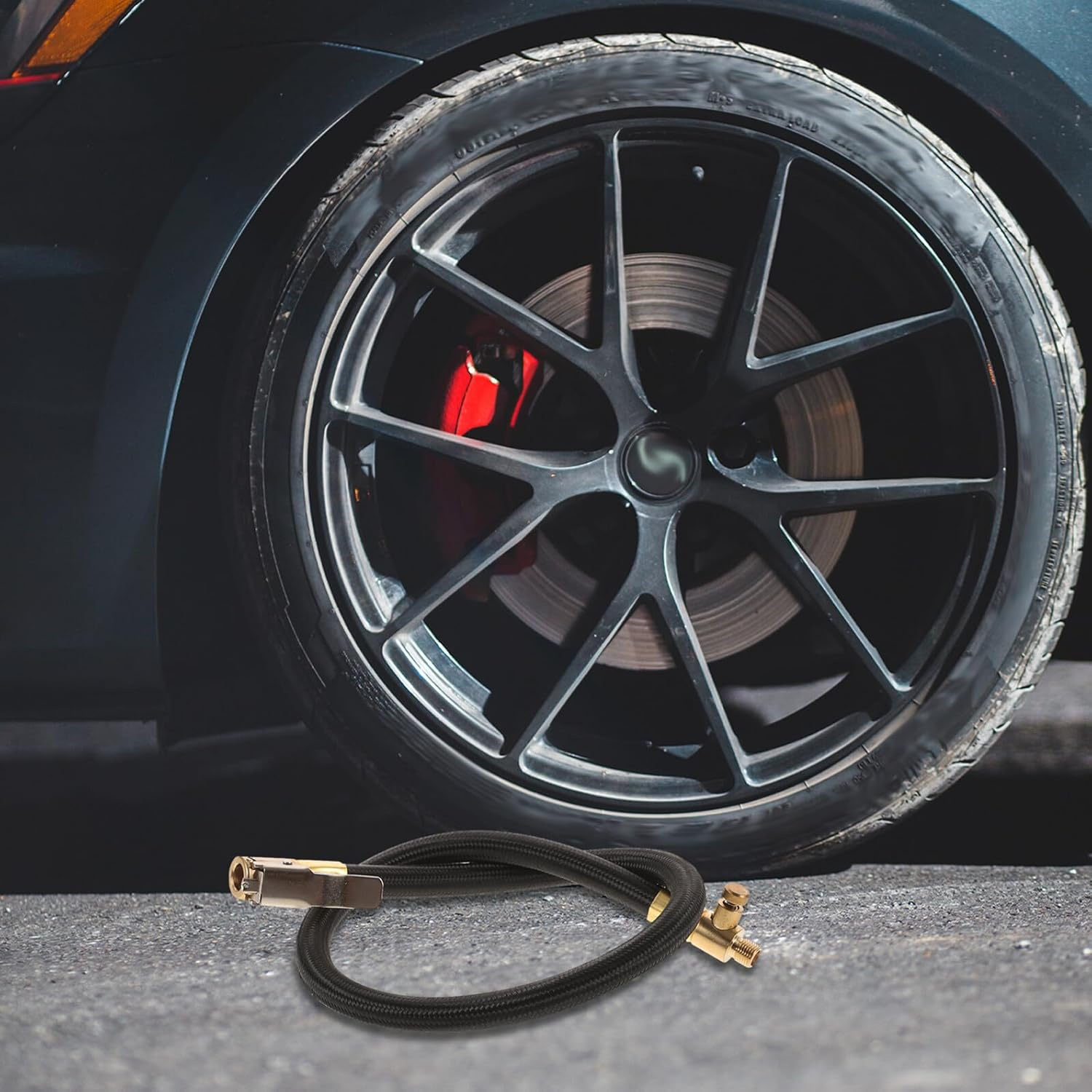 Alipis Portable Tire Inflator Hose Extension Quick-Release Air Compressor Tube for Car Bicycle Pump Accessories Compatible with Multi-Use Inflation and Deflation image number 3