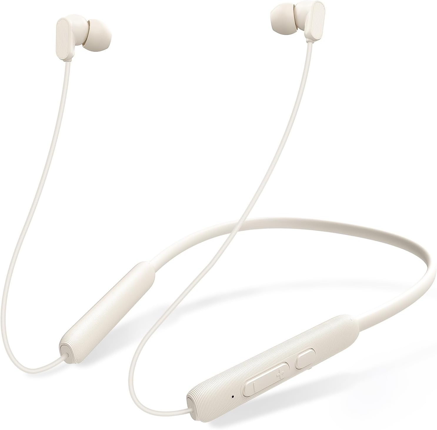 TONEMAC N18 In-Ear Headphones Bluetooth with Cable, Neckband Sports Headphones, Bluetooth Earbuds with ENC Microphone for Jogging, Workout (White) image number 2