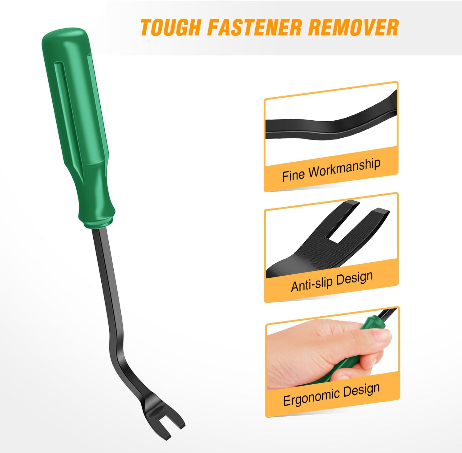 GOOACC 8PCS Auto Trim Removal Tool Kit No-Scratch Removal Tool Kit for Car Audio Dash Panel Window Molding Fastener Remover Tool Kit-Green