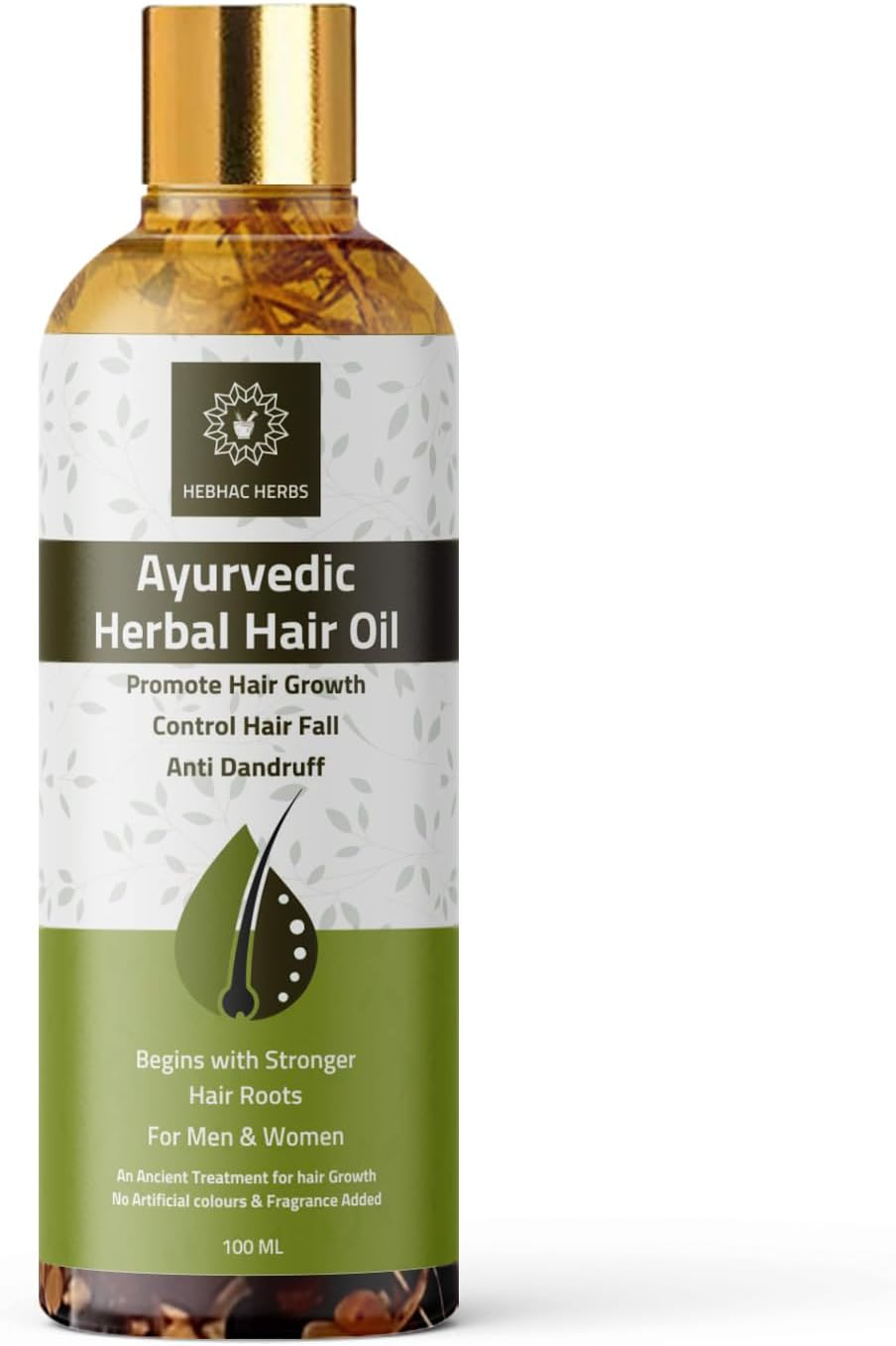 Ayurvedic Herbal Hair Oil Made with 21 Ayurvedic Herbs to Enhance Health, Multipurpose Hair Growth and anti Dandruff, Hair Fall Control, Thick and Long Hair by Hebhac Herbs (100Ml) image number 6