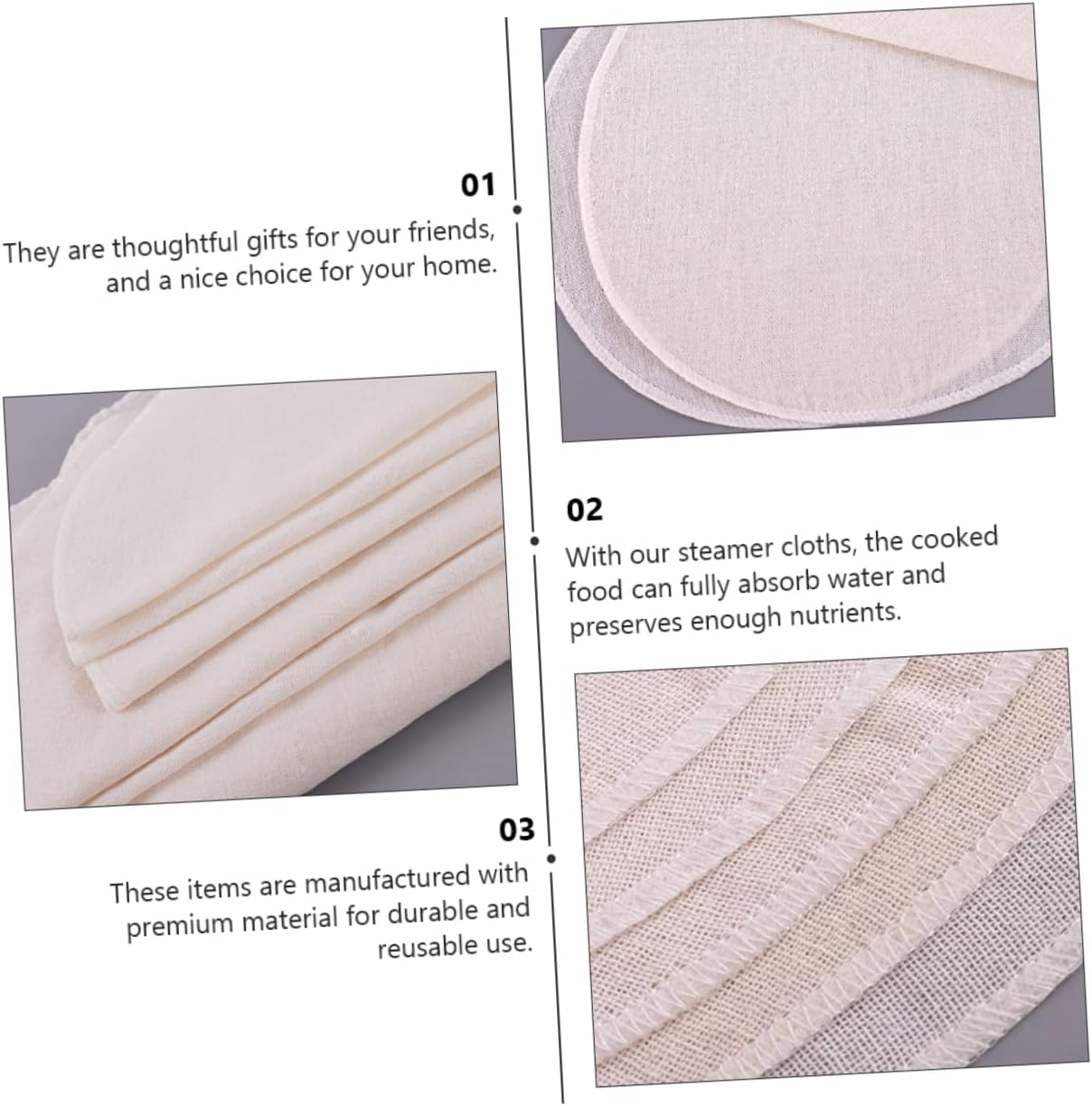 30 Pack Non-Stick Pads Cotton Pads Home Dim Sum Easy Clean Reusable image number 6