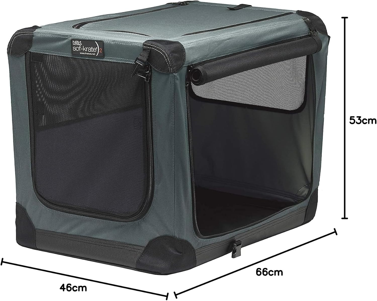 First Trax Soft Crate N2 Gray Medium Outdoor Disaster Prevention Folding Soft Type Pet Carrier image number 2