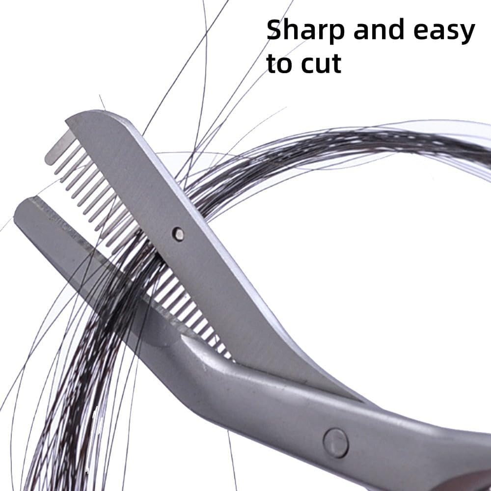 Professional Eyebrow Trimming Scissors with Comb, Precision Trimmer, Non-Slip Finger Grips image number 3