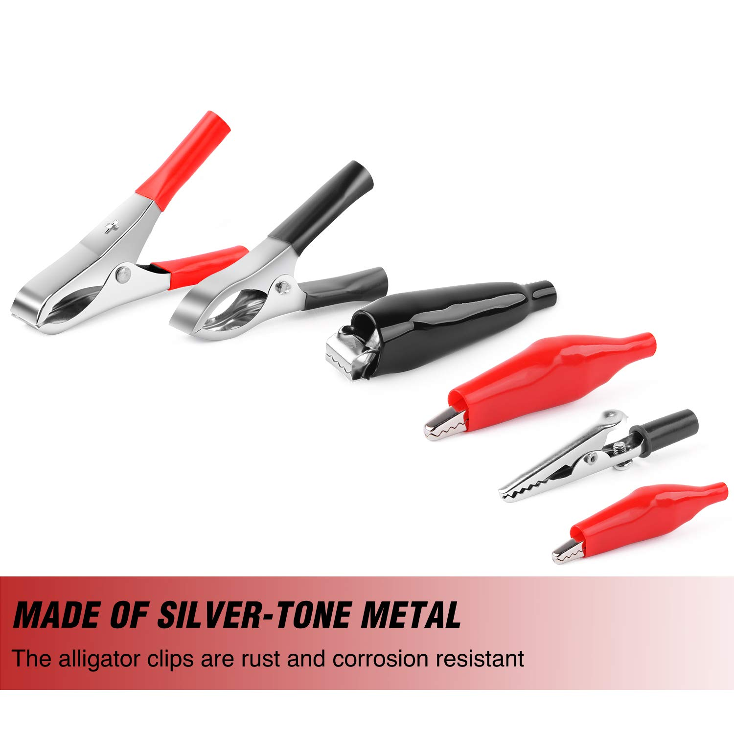 Nilight - 50052R 60Pcs Metal Alligator Clip Clamp Assortment Test Lead Electrical Battery Clamp Connector Alligator Connector Electrical Assortment Charging Clip image number 6