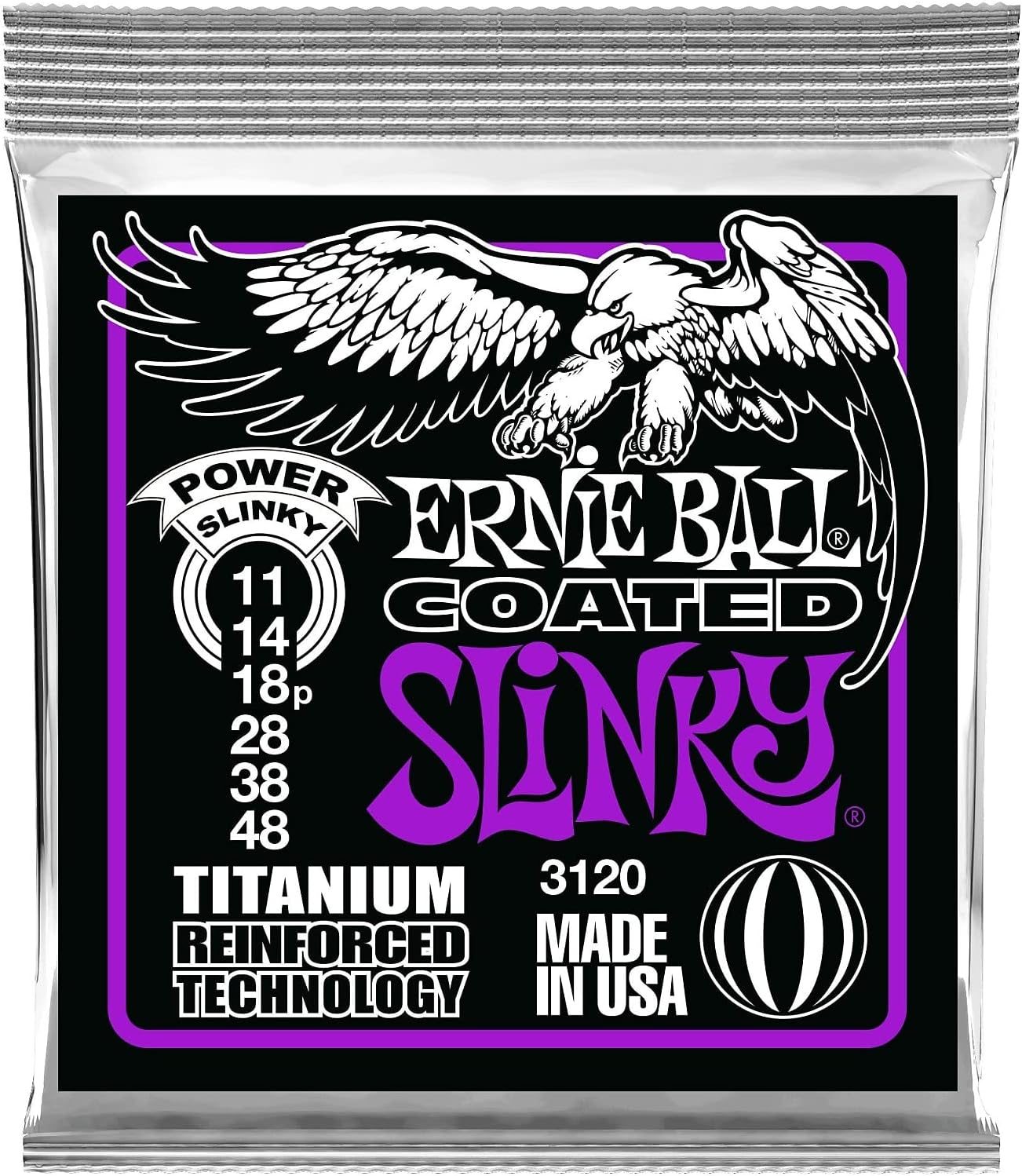 Ernie Ball Power Slinky Coated Titanium RPS Electric Guitar Strings - 11-48 Gauge image number 3