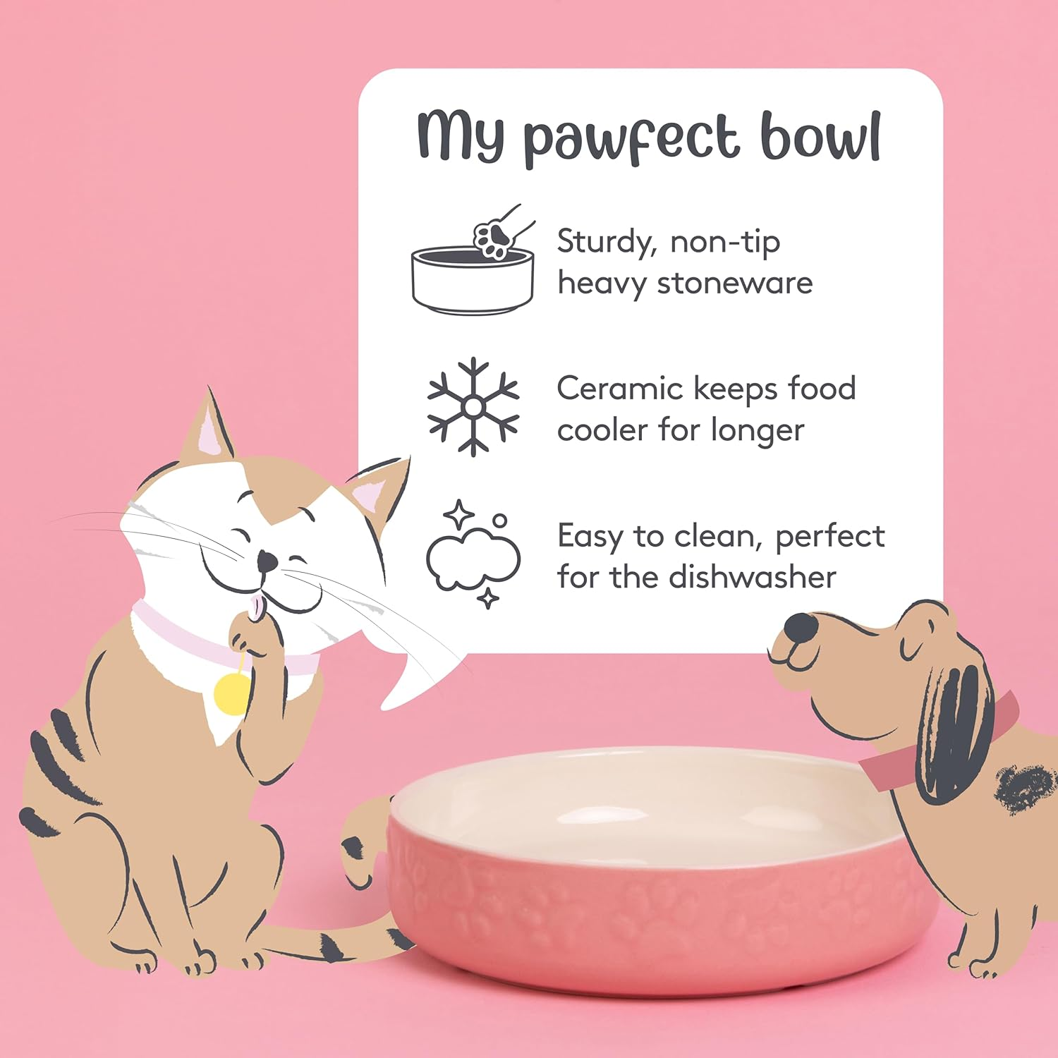 Mason Cash Cat Bowls Bright Coloured Cat Saucer Heavyweight, 13 Cm Diameter, Pink - Grey image number 5