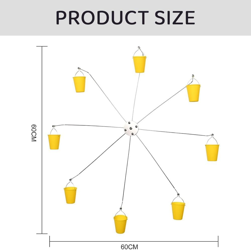 HYAVIA Ferris Wheel Bird Feeder &ndash; Outdoor Hanging Bird Feeder Toy with 8 Rotating Buckets, Unique Ferris Wheel Design for Hummingbirds & Wild Birds, Garden Yard Decor Feeder for Outside image number 6