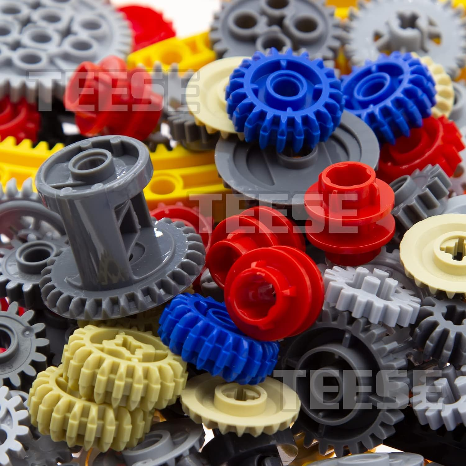 TEESE 233Pcs Gears-Differential Kit, Compatible with Technic-Parts, for Stem-Moc-Ev3-Project-Track-Car-Bulk- Blocks (Random Color) image number 1