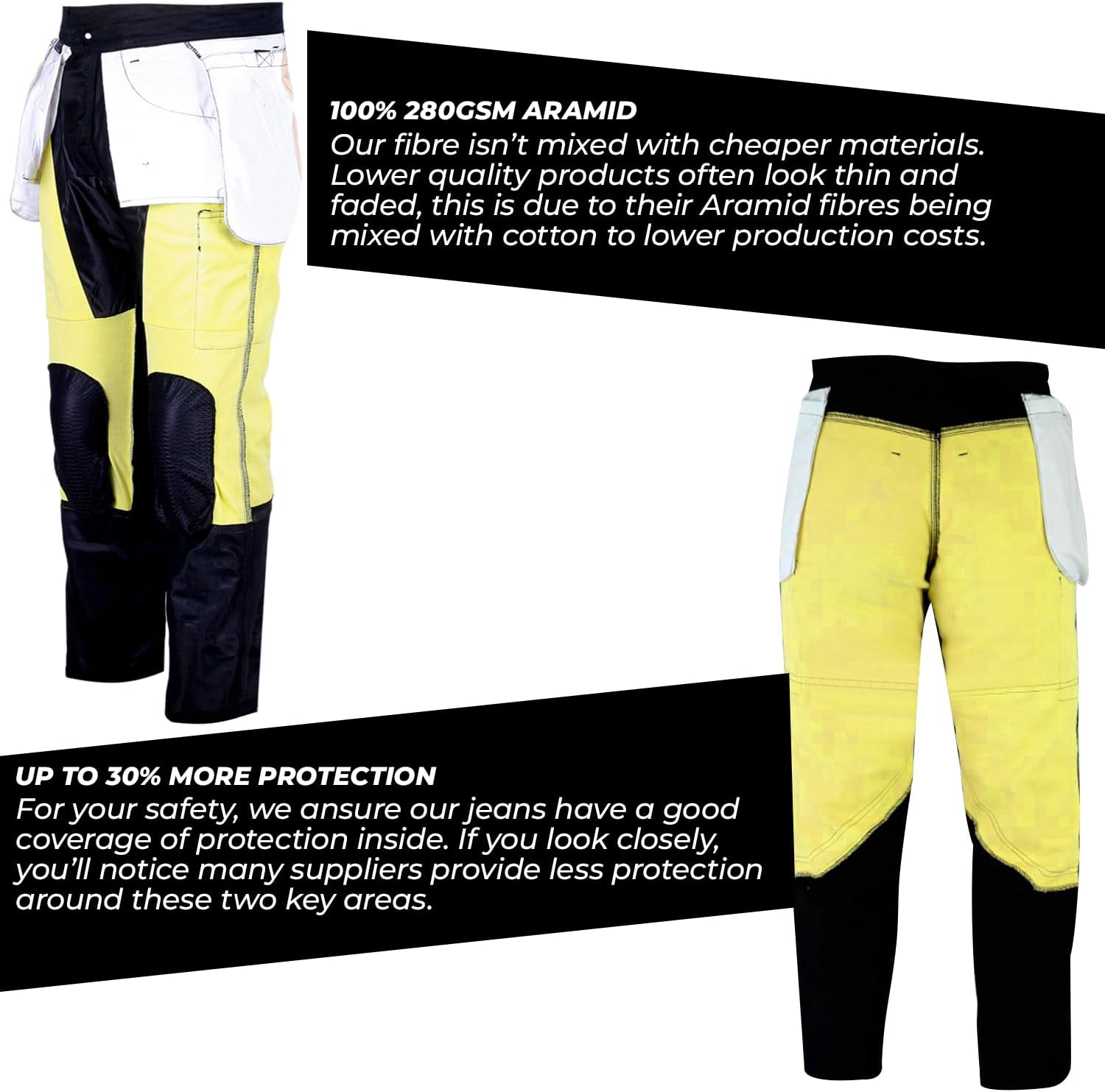 Australian Bikers Gear Motorcycle Black Cargo Jeans with Duponttm KEVLAR ARAMID FIBRE Removable Armour image number 1