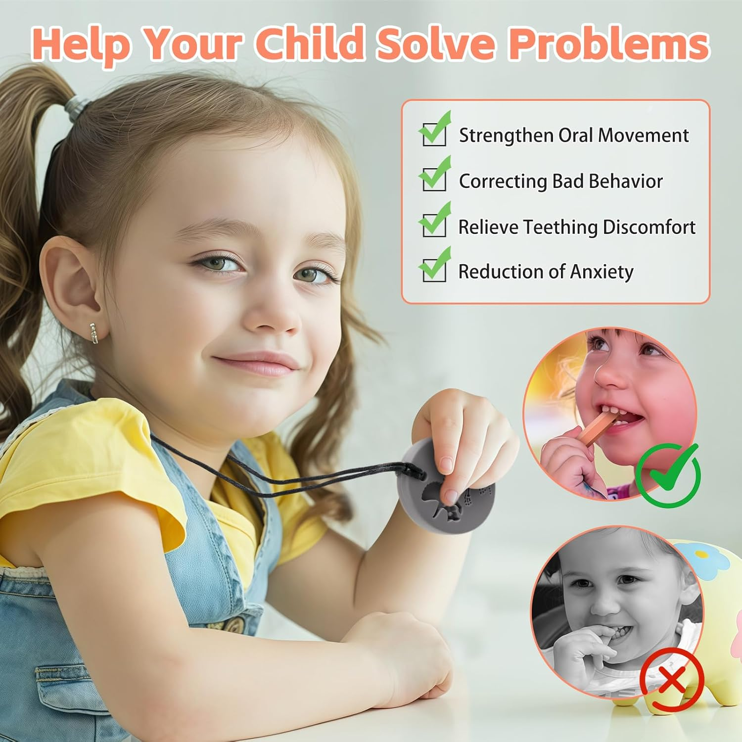 Chew Necklaces for Sensory Kids, Premium Silicone Chewy Toys for Children, Fidget Necklace for Autism Boys and Girls image number 4