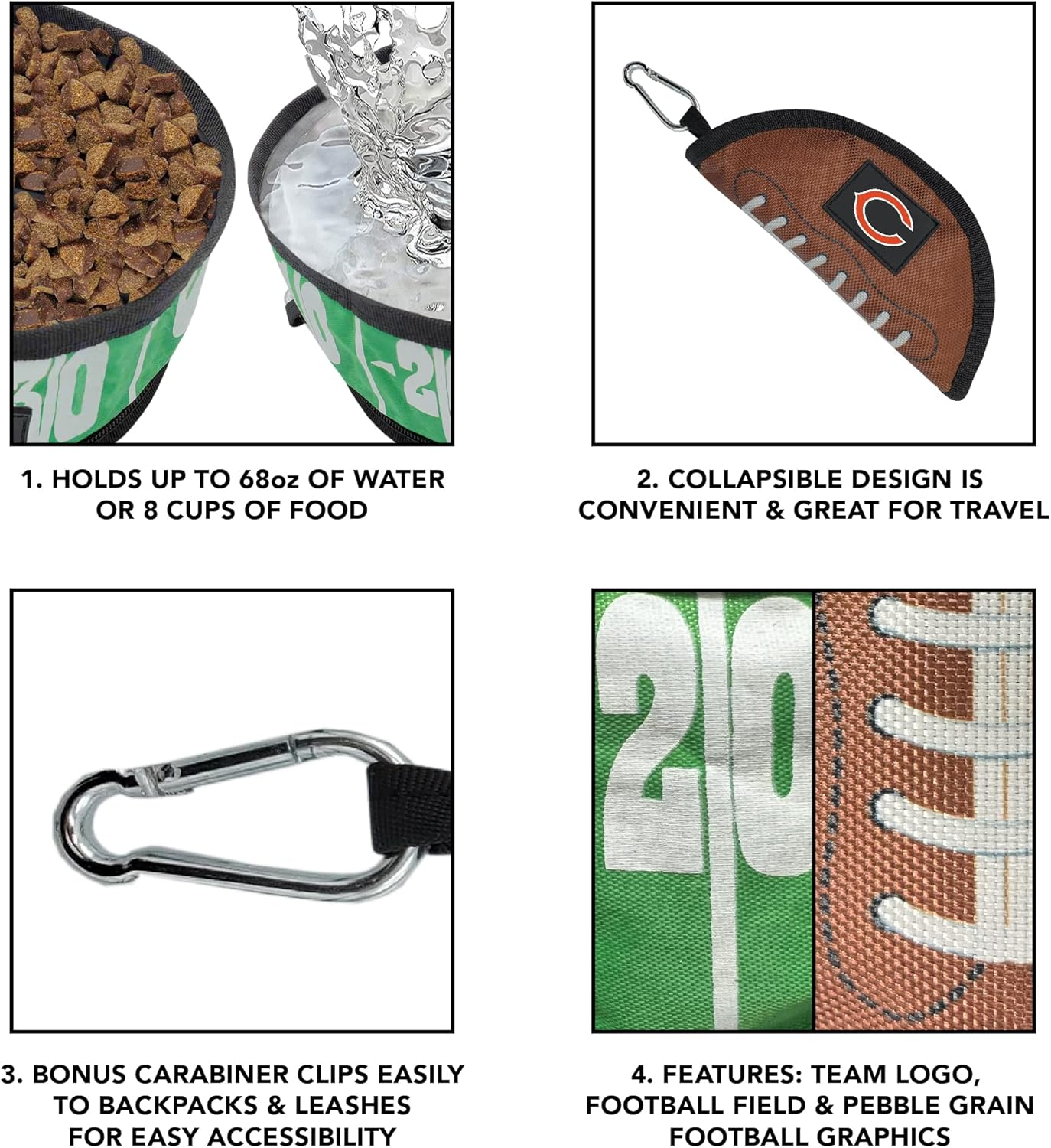 Pets First NFL Collapsible Pet Bowl