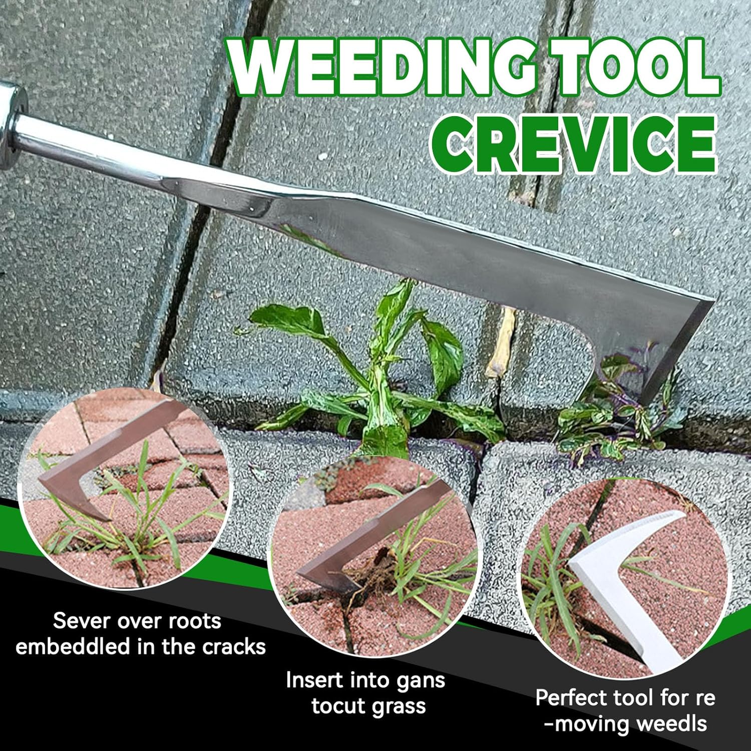 Thickened Stainless Steel Weed Remover Tool, Gardening Hand Tools, Gardening Tools for Men, Garden Tools Set, Weed Accessories image number 5