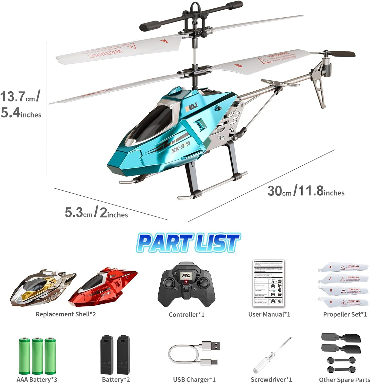 RC Helicopter Remote Control Helicopter, 2.4Ghz RC Plane with LED Lights, One-Key Take Off/Land, Altitude Hold, Easy to Fly, Remote Control Plane Aeroplane Toys Gifts for Kids Boys 8+ image number 4