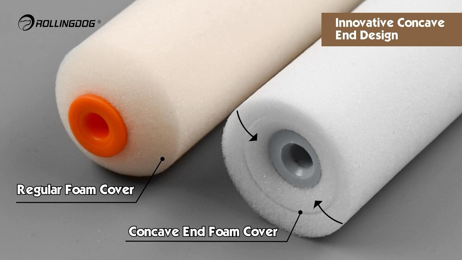 ROLLINGDOG Mini Foam Roller for Painting - 2" Small Paint Roller Set Glossing at Tight Places and for Craft Works, Leaving a Smooth Surface(5 Pack) image number 1