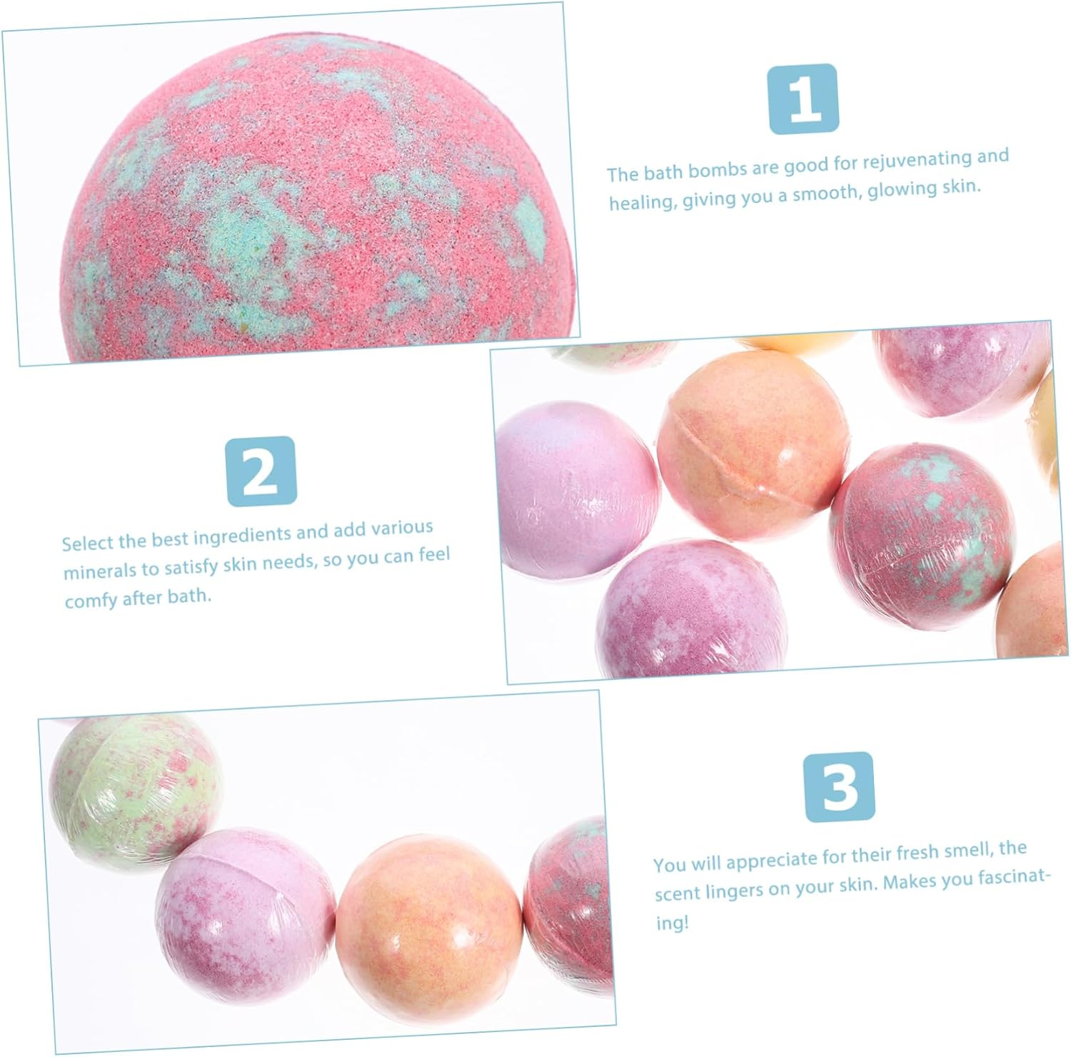 Baluue 12Pcs Colorful Spa Bath Natural Shower for Relaxation and Skin Moisturizing for Rejuvenating Bathing image number 1