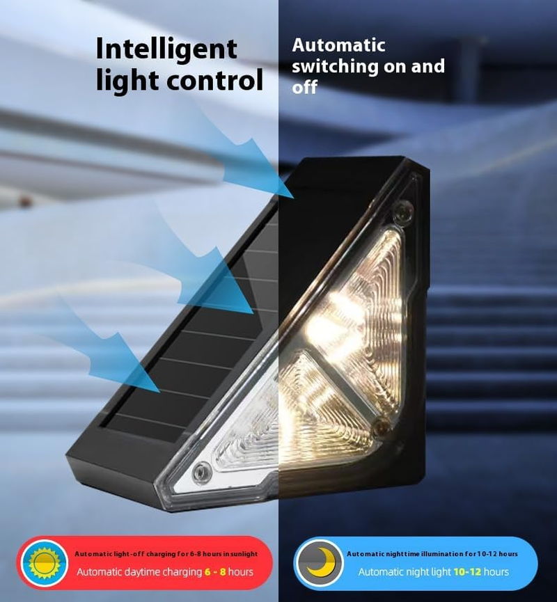 Solar Step Lights Outdoor, 6 Pack LED Warm White, Waterproof Deck Lights for Stairs, Patio, Driveway,Solar Seven Color Step Light(6) image number 5