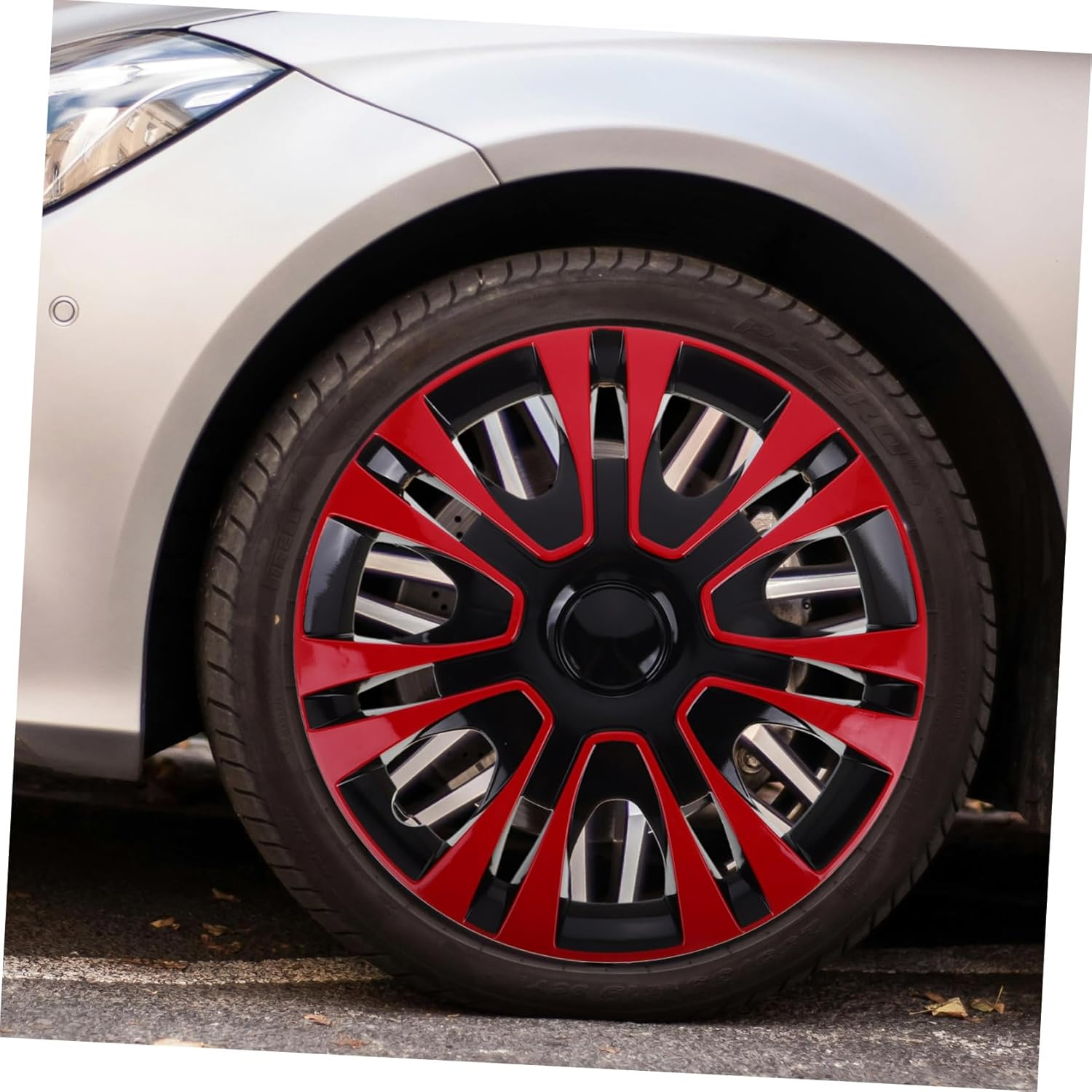 Healifty Wheel Covers Car Wheel Rim Cover Red Auto Accessories Material Water for All Vehicle Types