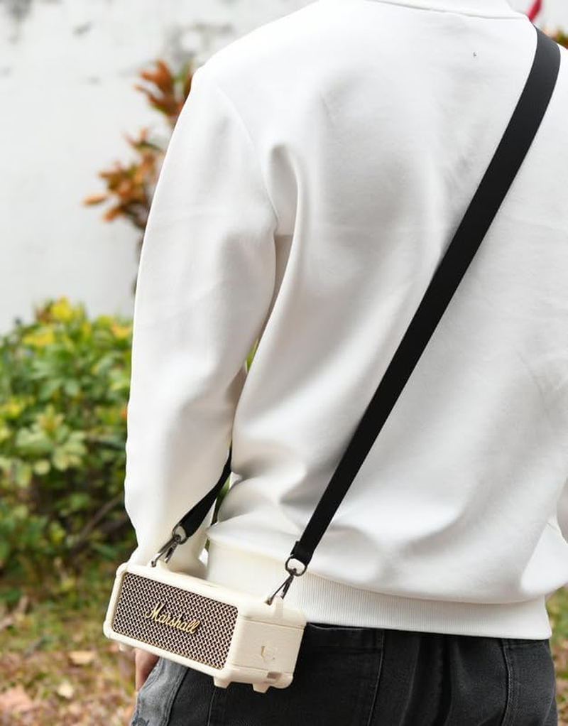 Coyktonty Silicone Cover Case for Marshall Emberton III Portable Bluetooth Speaker, Protective Skin Cover Travel Carrying Pouch Case (Beige) - Black image number 5