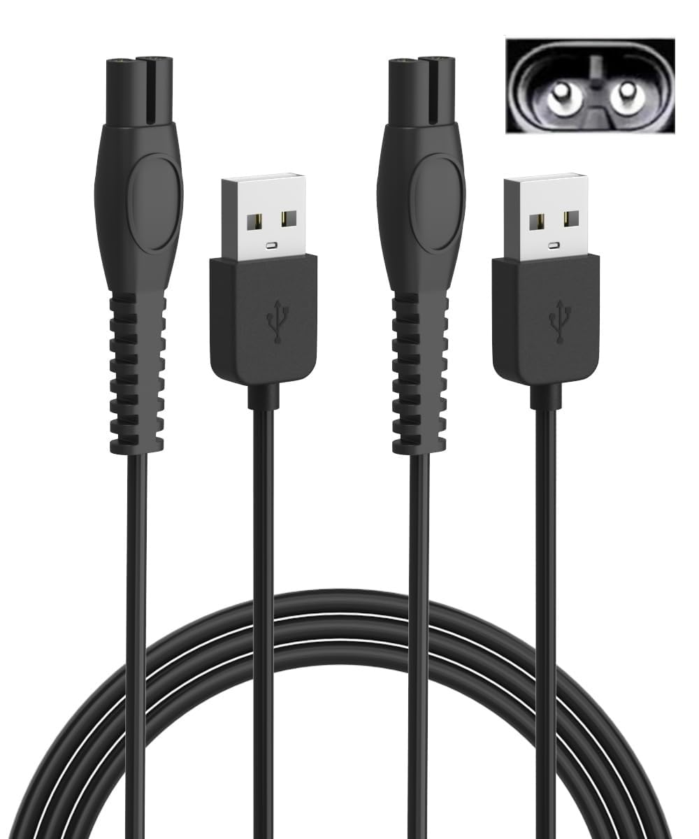 [2 Pack] T Tersely 5V USB Charger Cord for Philips One Blade QP2724 QP2834, MG7910 MG5910 MG9510, 2000 2400 3600 Series Norelco, Replacement USB Charging Cable for Philips Series 3000 5000 7000 9000 image number 5