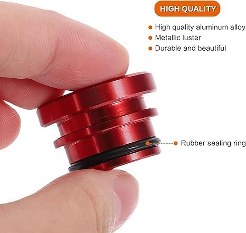 2 Pcs Red & Black Aluminum Alloy Cigarette Lighter Dust Plug - 12V Socket Cover Cap, Dustproof Protection for Car Accessory Ports, Decorative Vehicle Lighter Plug Cover image number 5