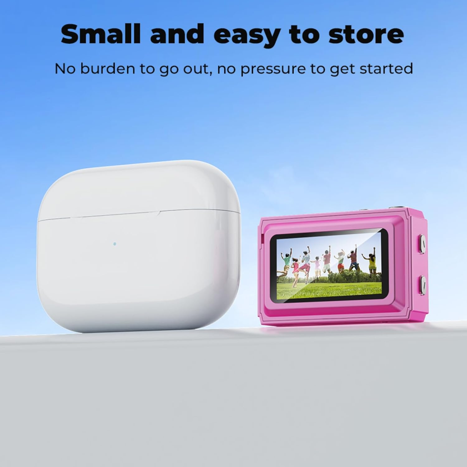 Diyeeni Mini Digital Camera, 1080P 2MP HD Keychain Camera with Color Screen, Type C Rechargeable Digital Cameras for Travel Campus Life Recording, Wrist Srap for Outdoor