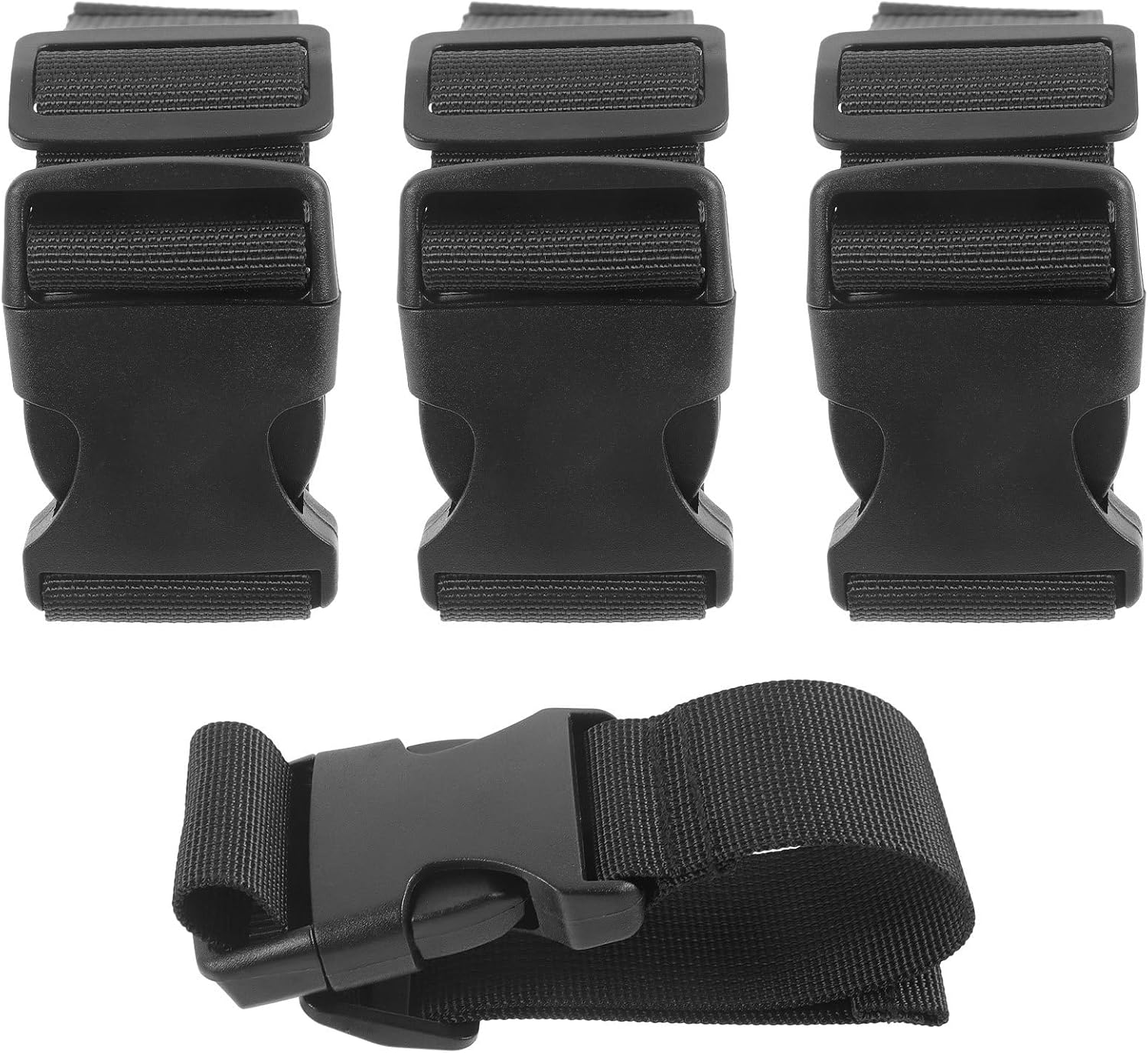 ULDIGI 4 Pcs Adjustable Luggage Straps for Travel Plastic and Fabric Suitcase Connector Bands Flexible Backpack and Suitcase Strap to Secure Multiple Bags Together image number 5