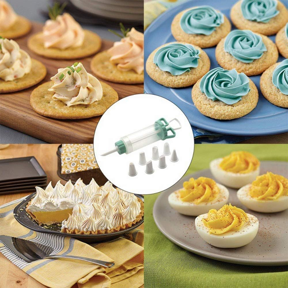 1 Set Plastic Cupcake Filling Injector 8 Pcs Nozzles Cookie Cream Piping Syringe Kit Cream Flower Mouth Squirt Gun for Baking Cake Decorating Tool image number 3