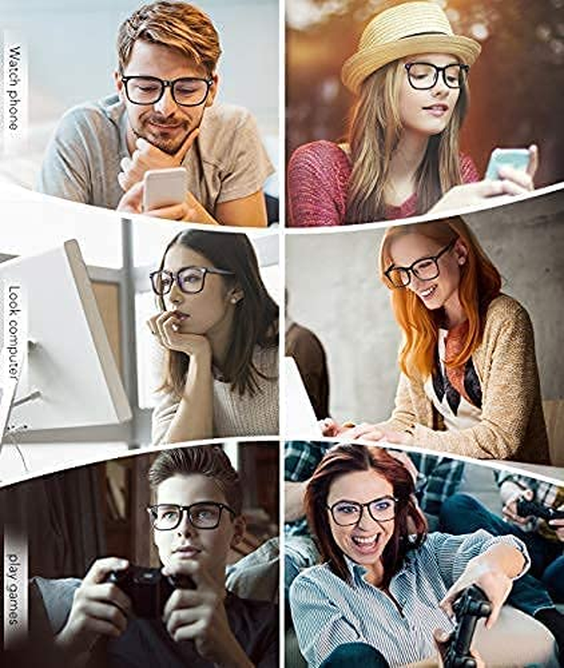 Blue Light Blocking Glasses(2-Pack) for anti Headache and Eyes Strain Super Light Weight Computer Gaming Glasses Fashion Accessories，Unisex for Women Mother Girl and Men Father BOY