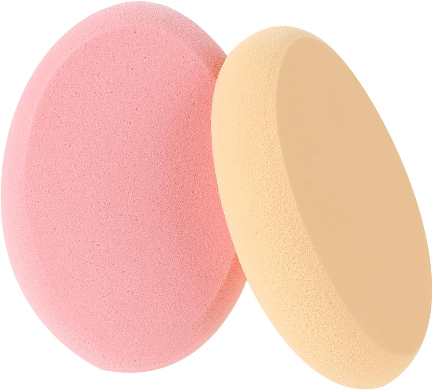 Sliverdew 2 Pack Oval Puff Beauty Egg Foundation Sponge Professional Makeup Sponge for Eye Foundation Blush Application Forehead Cheeks, Dry and Wet (Skin Tone and Pink) image number 2