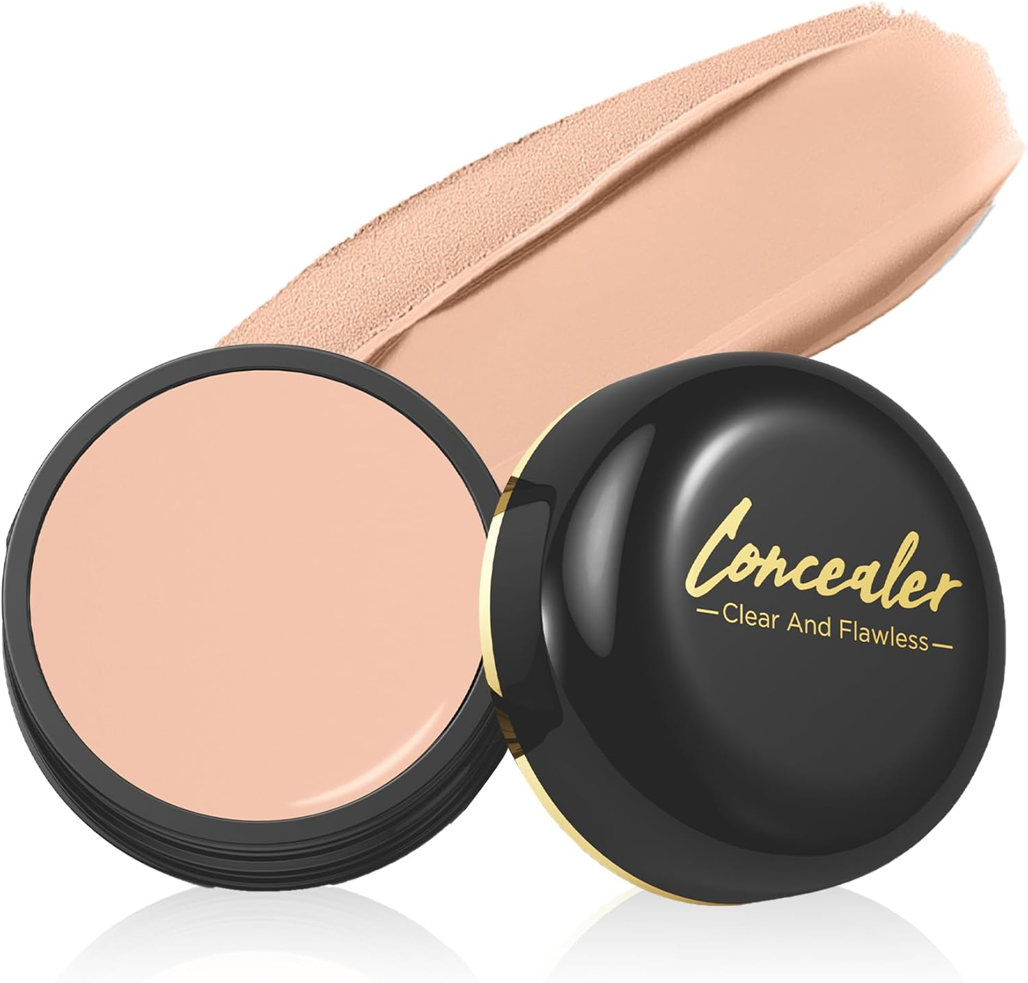 Full Coverage Concealer Cream &ndash; Waterproof Long-Lasting Corrector for Dark Circles, Tattoos, Blemishes & Scars, Lightweight & Natural Finish image number 4
