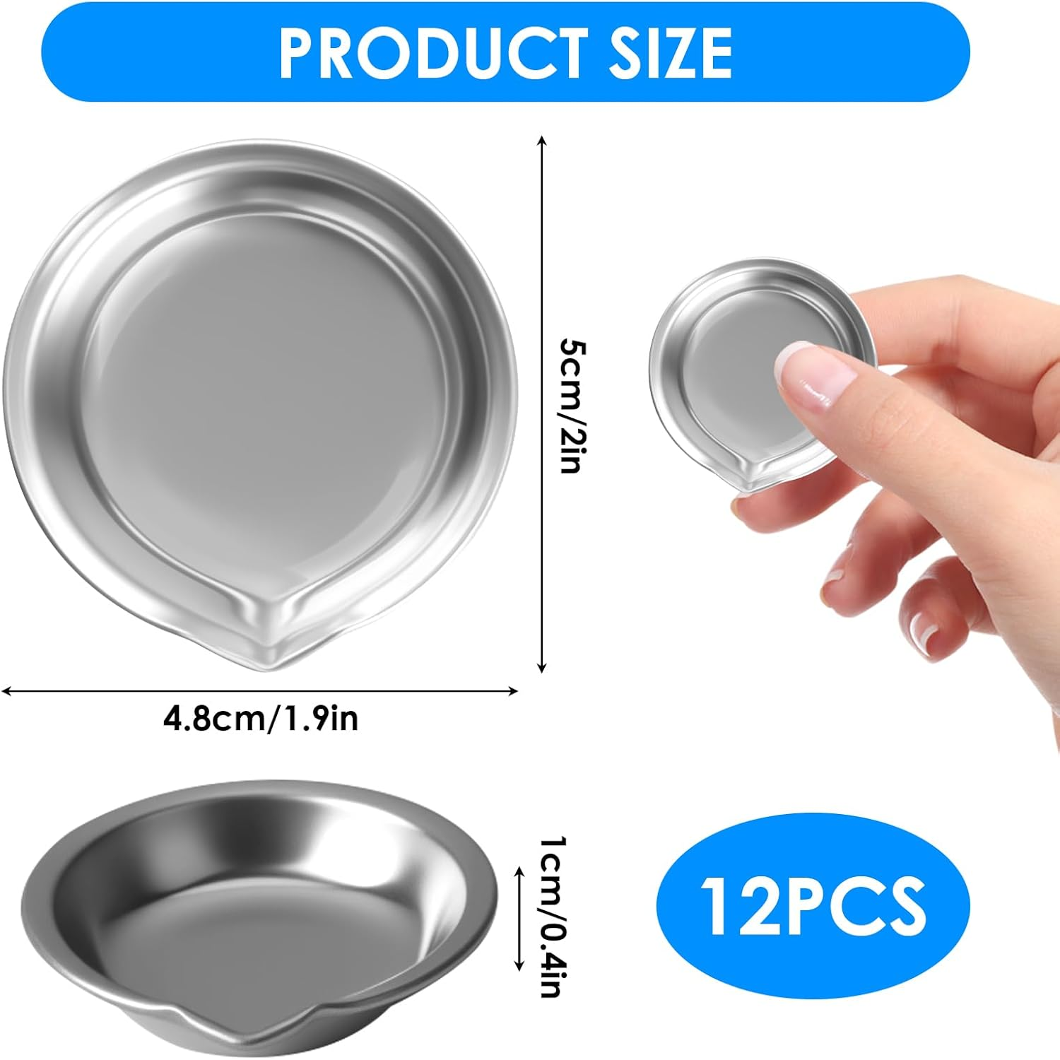 12 Pcs Stainless Steel round Paint Trays &ndash; Professional Paint Mixing Palettes for Watercolors, Acrylics & Makeup &ndash; Durable Rust-Proof Metal Artist Trays for Crafters & Professionals image number 6