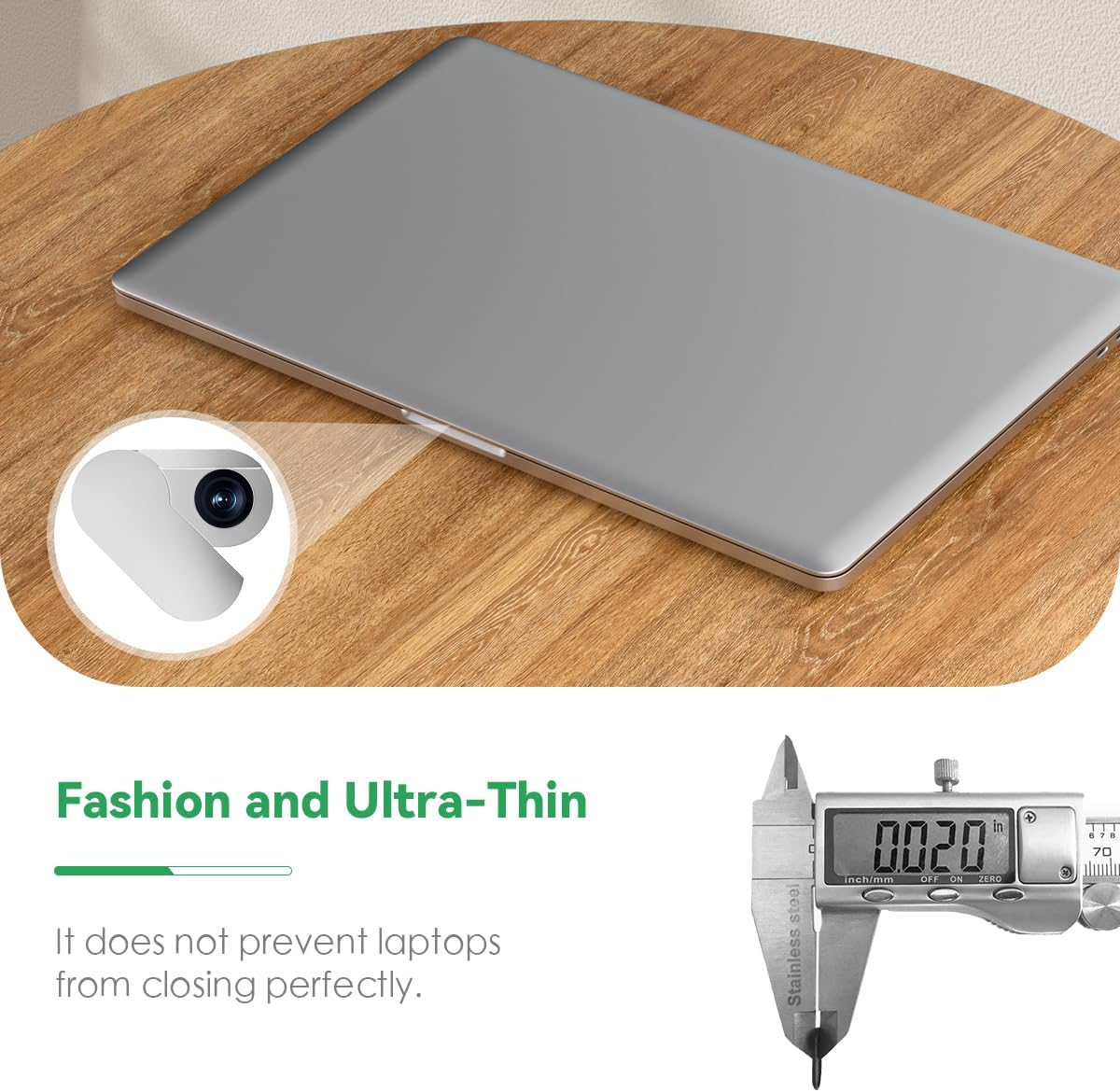 Cloudvalley Webcam Cover, Durable Metal 0.015 Inch Ultra-Thin Web Laptop Privacy Camera Covers for Macbook Air Pro, Ipad PC, Iphone Pad Smartphones, Flip Computer Accessories, 2-Pack Silver - Black image number 6