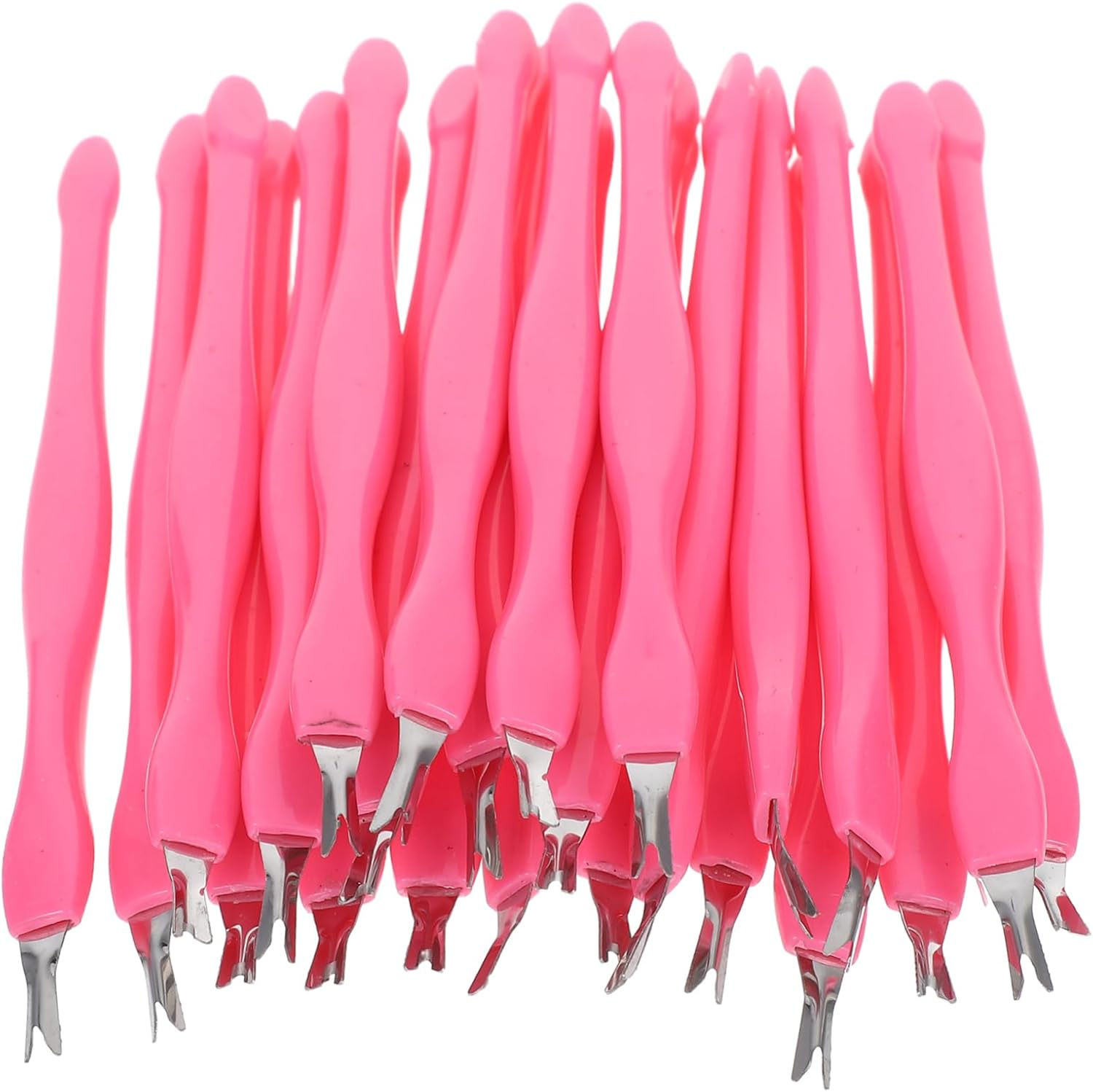 HAPINARY 24Pcs Nail Cuticle Pusher Tool Durable Stainless Steel Cuticle Remover Forks Ergonomic Grip for Precise Dead Skin Removal Home Pedicure