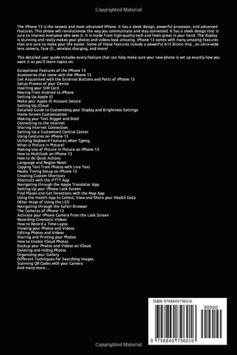 Iphone 13 User Guide: a Complete Step-By-Step Manual for Beginners and Seniors on How to Setup the New Apple Iphone 13 Features and Functions Including Tips & Tricks to Master Your Smartphone Quickly image number 1