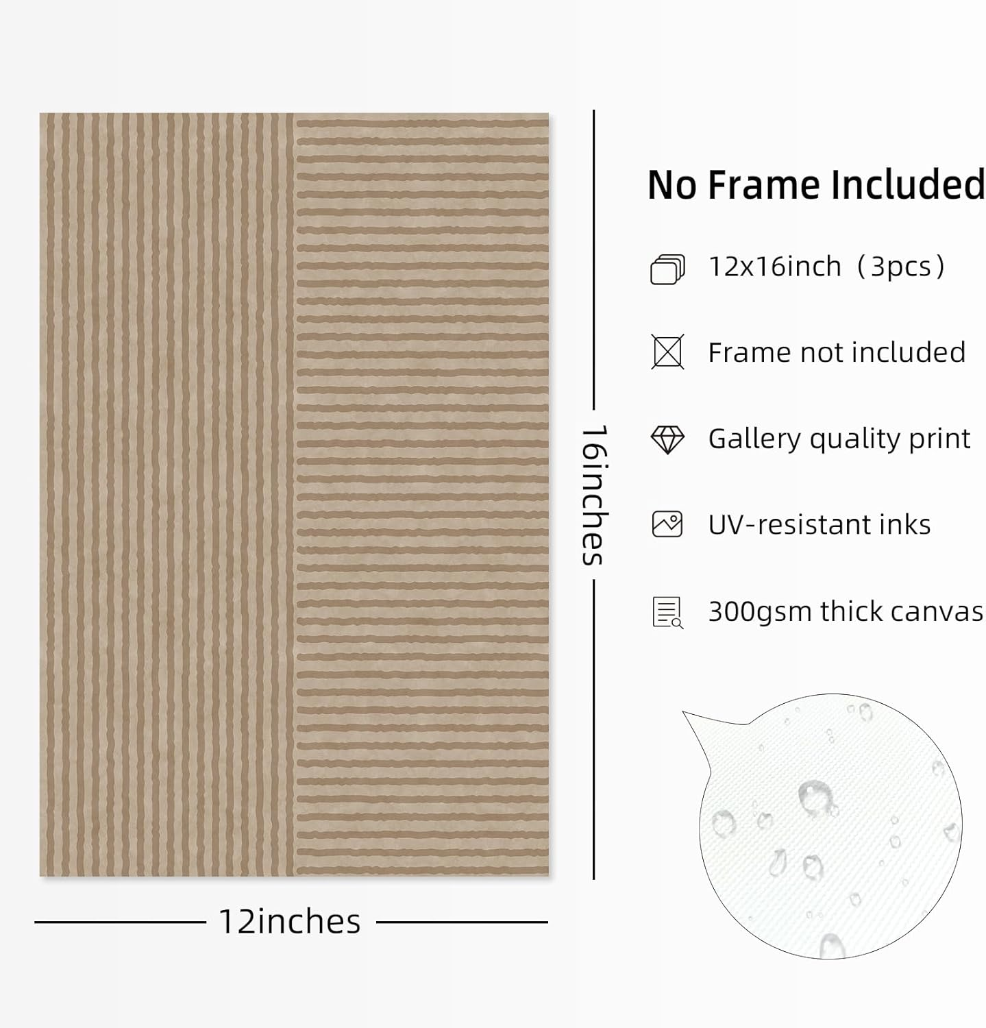 Boho Modern Wall Art Pictures Neutral Abstract Canvas Wall Decor Minimalist Line Wall Art Beige Brown Black Poster Mid Century Painting Artwork for Living Room Bedroom 12X16 Inch Unframed Set of 3